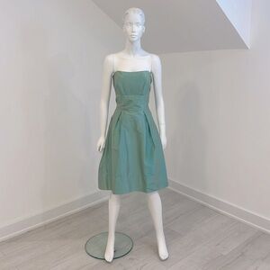 SAMPLE SALE NWT DESSY SIZE 8 Capri-Green Aqua Silk Shantung Pristine condition.